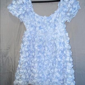 Altar'd State Blue Ruffled Babydoll Mini Dress